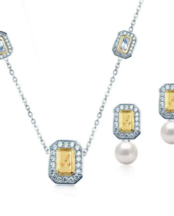 Abelstedt   Smykkesæt Med Ferskvandsperle Forgyldt