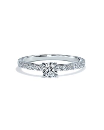 Amalfi Klassisk Rund Diamant Forlovelsesring   Hvidguld