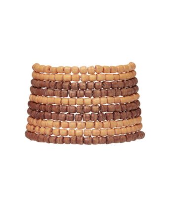 Armbånd   ægte Træperler   Orange Brun Nuancer