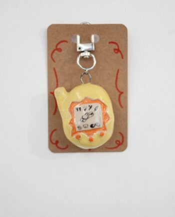Ceramic Keychains Big Tamagotchi Yellow
