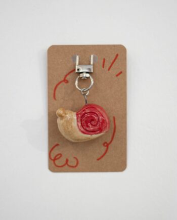 Ceramic Keychains Small Snail Red