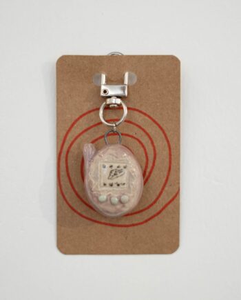 Ceramic Keychains Small Tamagotchi Pink