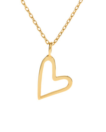 Halskæde Med Guldhjerte På Skrå