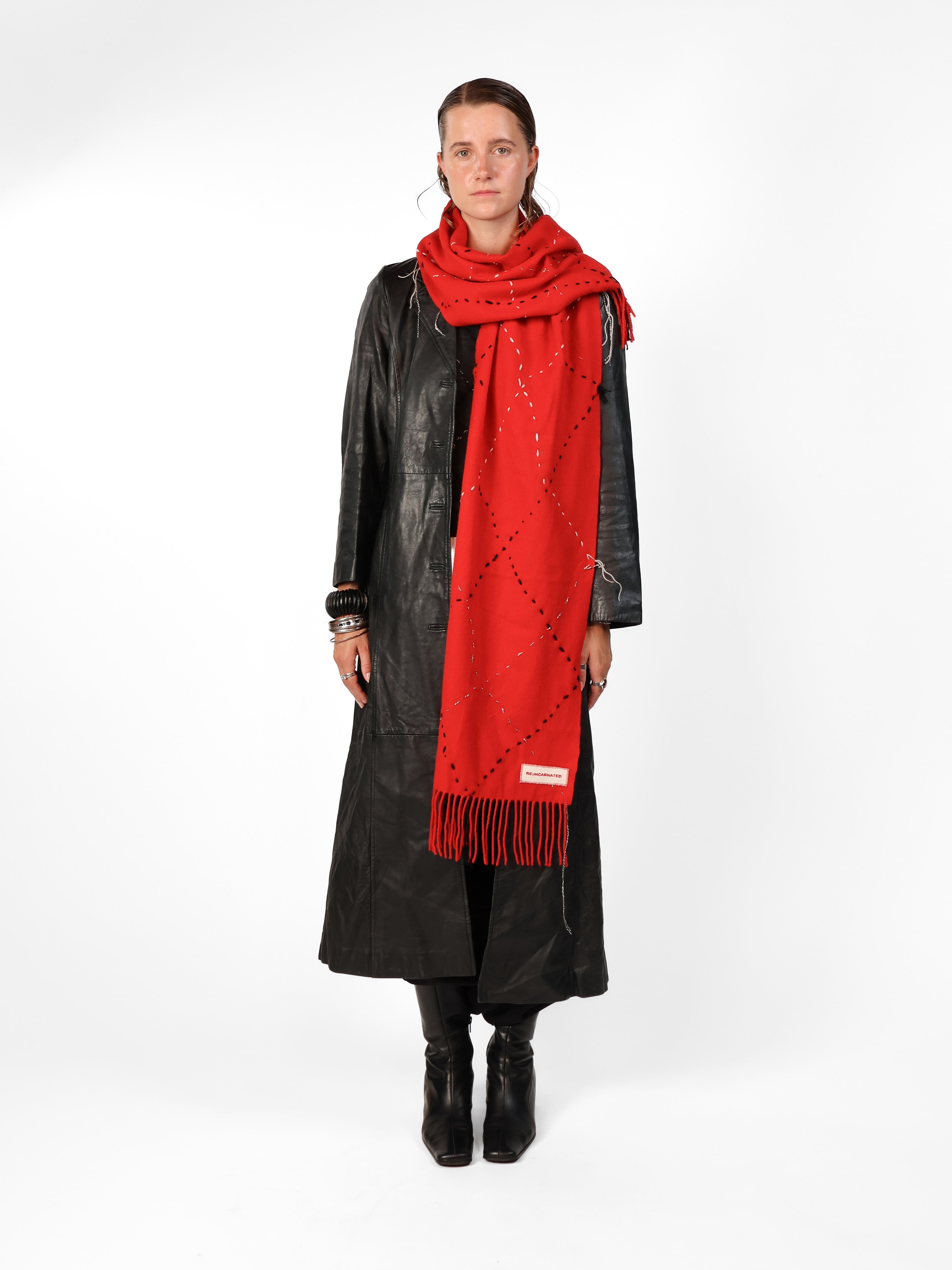 Red Wide Scarf