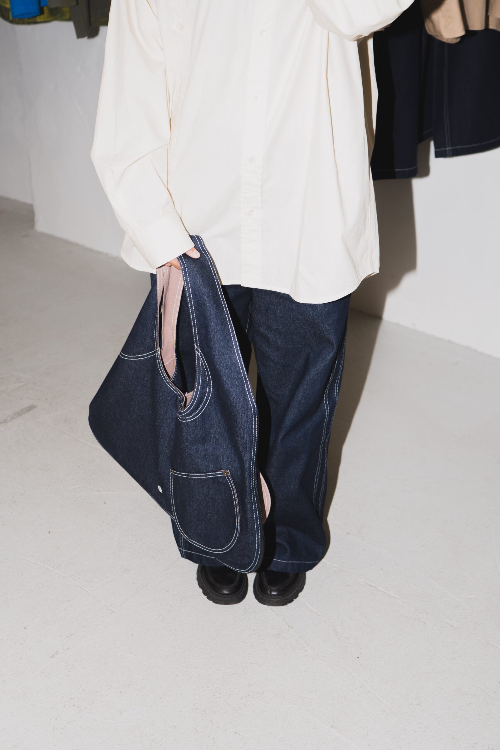 Tote Vest Denim Dusty Rose -small