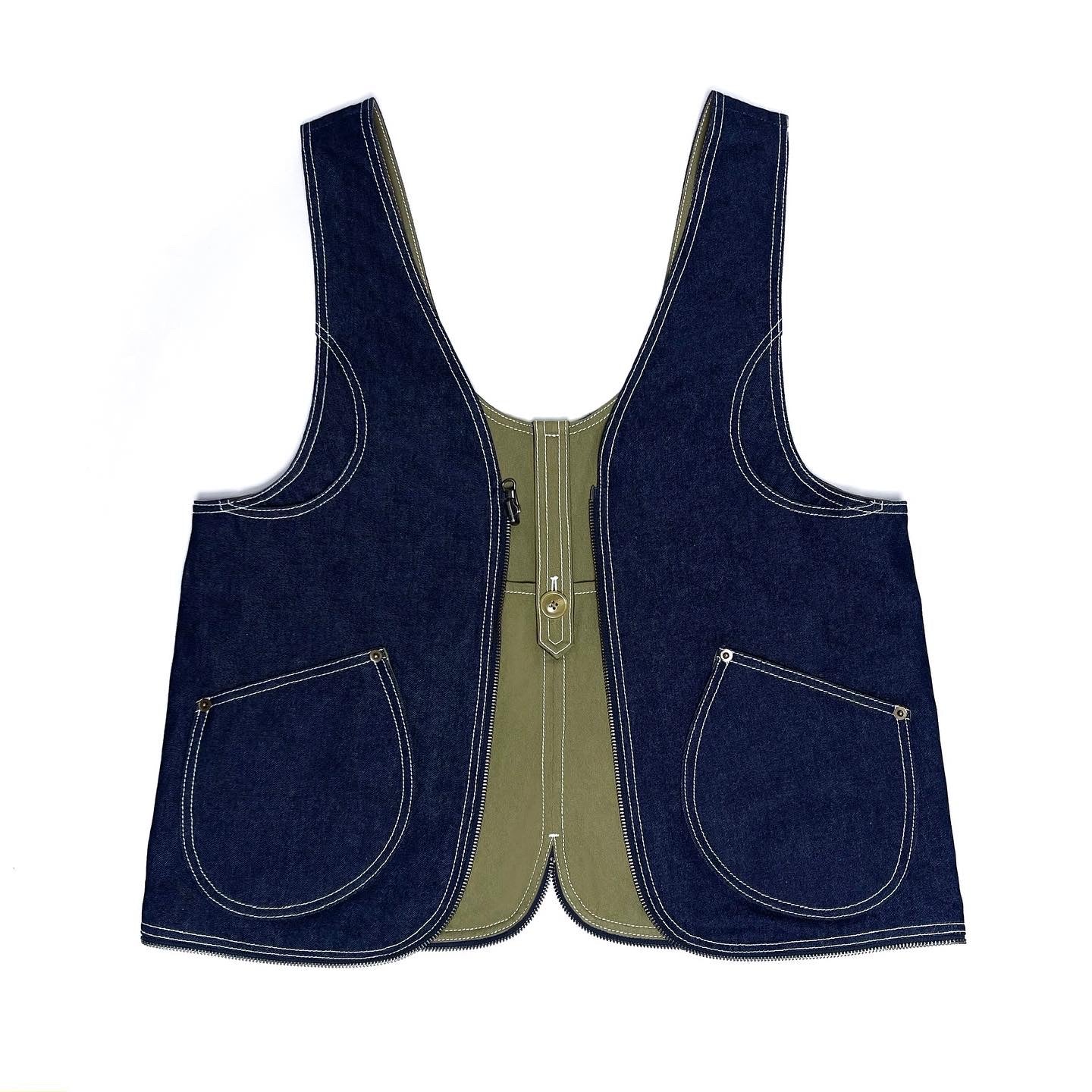 Tote Vest Denim Olive -small