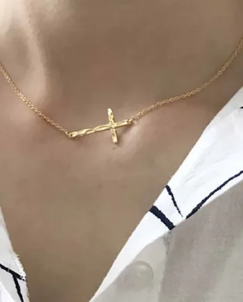 Aell Halssmykke Kors 18k Sterling