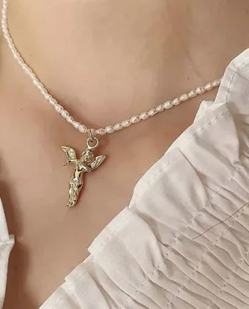 Angel Halskæde Ferskvandsperler 36cm