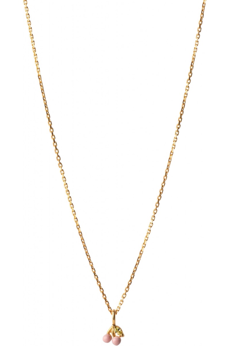 Enamel Halskæde Necklace Cherry Light Pink