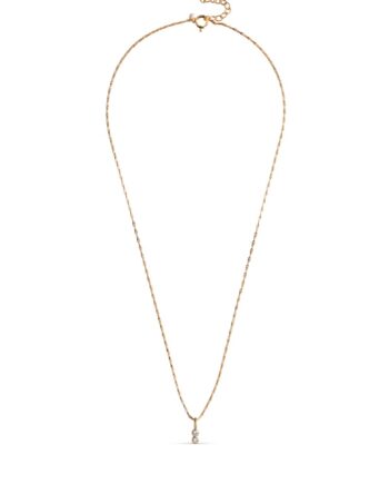 Enamel Halskæde Necklace  Twin Cz Clear Cz Gold