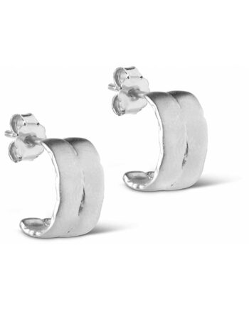 Enamel øreringe Agnes Hoops Silver