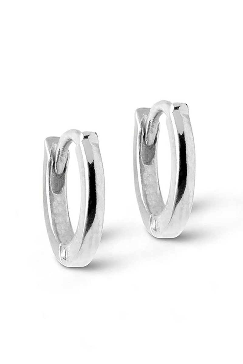 Enamel øreringe Classic Hoops Mm Silver