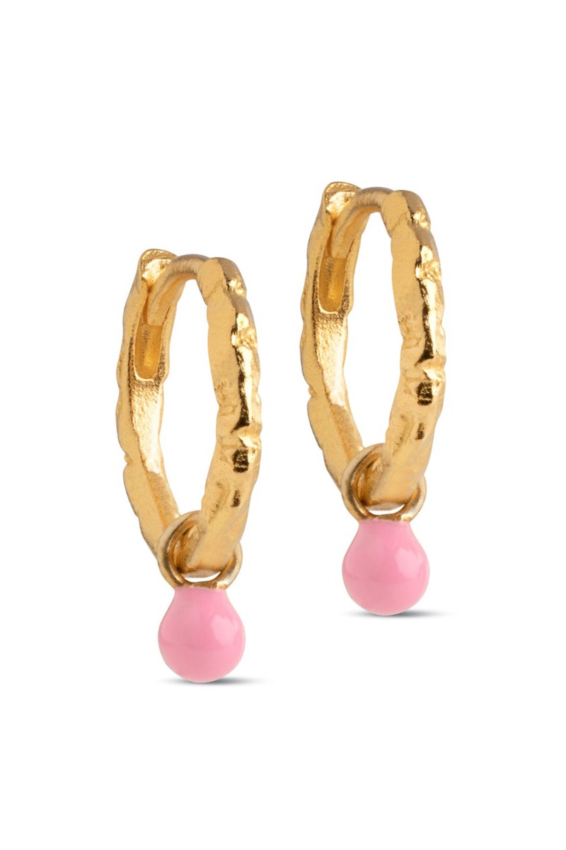 Enamel øreringe Copenhagen Hoops Belle Light Pink