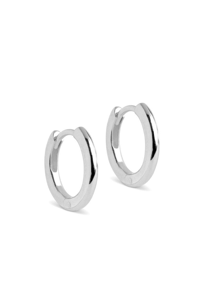 Enamel øreringe Hoops Chunky Classic 10 Mm Silver