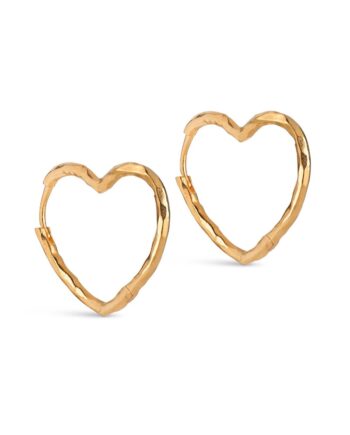 Enamel øreringe Organic Heart Medium Gold