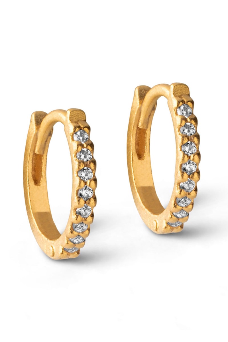 Enamel øreringe Petite Flora Hoops Mm Gold