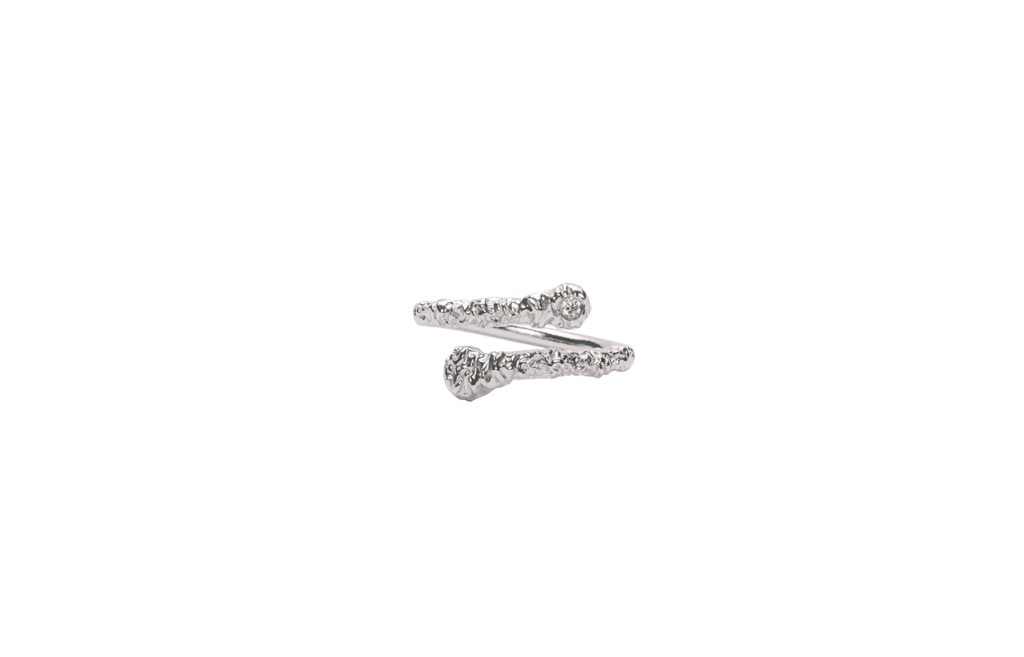 Ix Crunchy White Nature Ring Silver