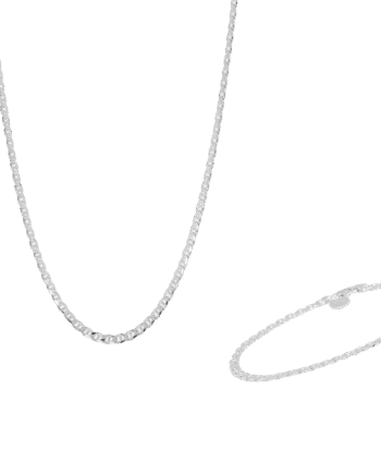 Ix Curb Marina Silver Smykkesæt