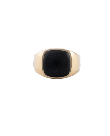Ix Cushion Signet Ring Black Onyx