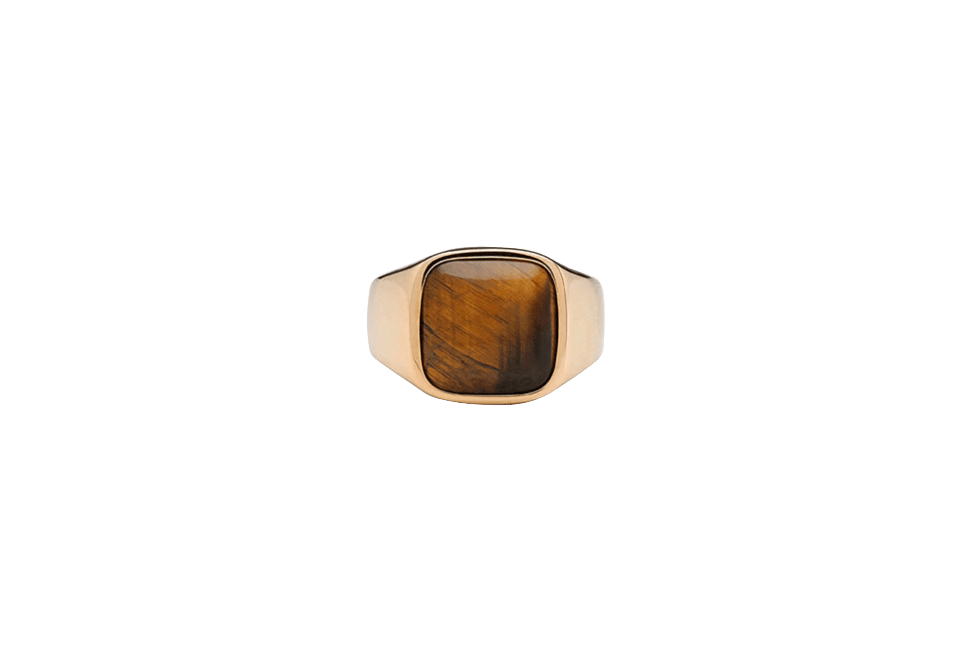 Ix Cushion Signet Ring Tiger Eye
