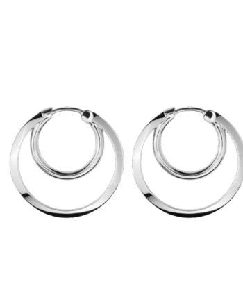 Ix Double Hoops Silver