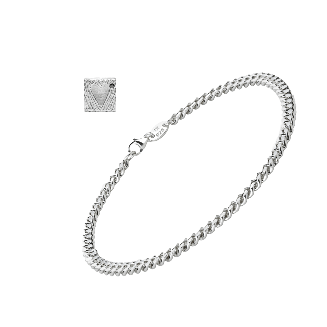 Ix Heart In Box Bracelet Silver Smykkesæt