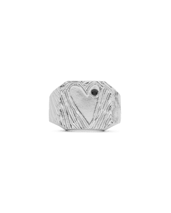 Ix Heart In   Box Ring Silver