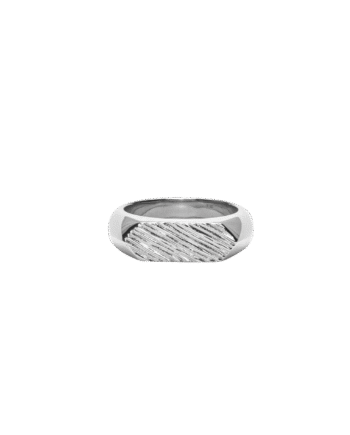 Ix Mini Brushed Hexagon Ring Silver