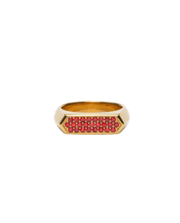 Ix Mini Hexagon Ring Red