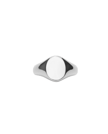Ix Mini Oval Signet Ring Silver