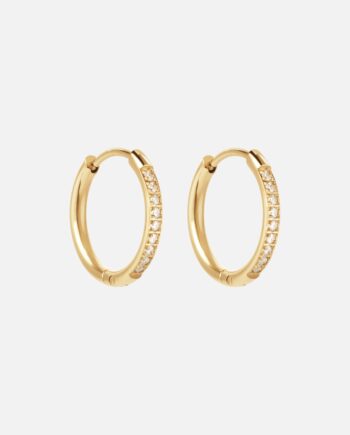 Zircon øreringe 18k Guldbelagt 16mm