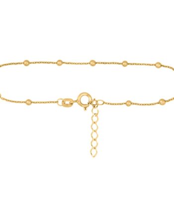 Ankelkæde   Forgyldt Sølv Med Kugler