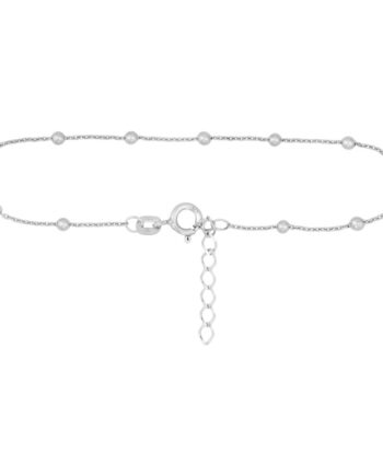 Ankelkæde   Sølv Med Kugler