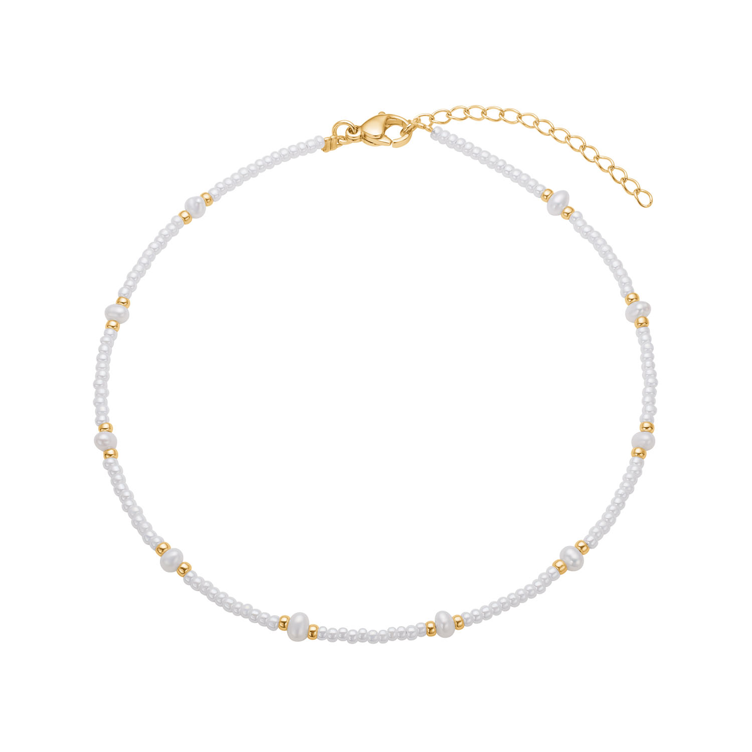 Ankelkæde   Stål  Belagt Med 14   Guld