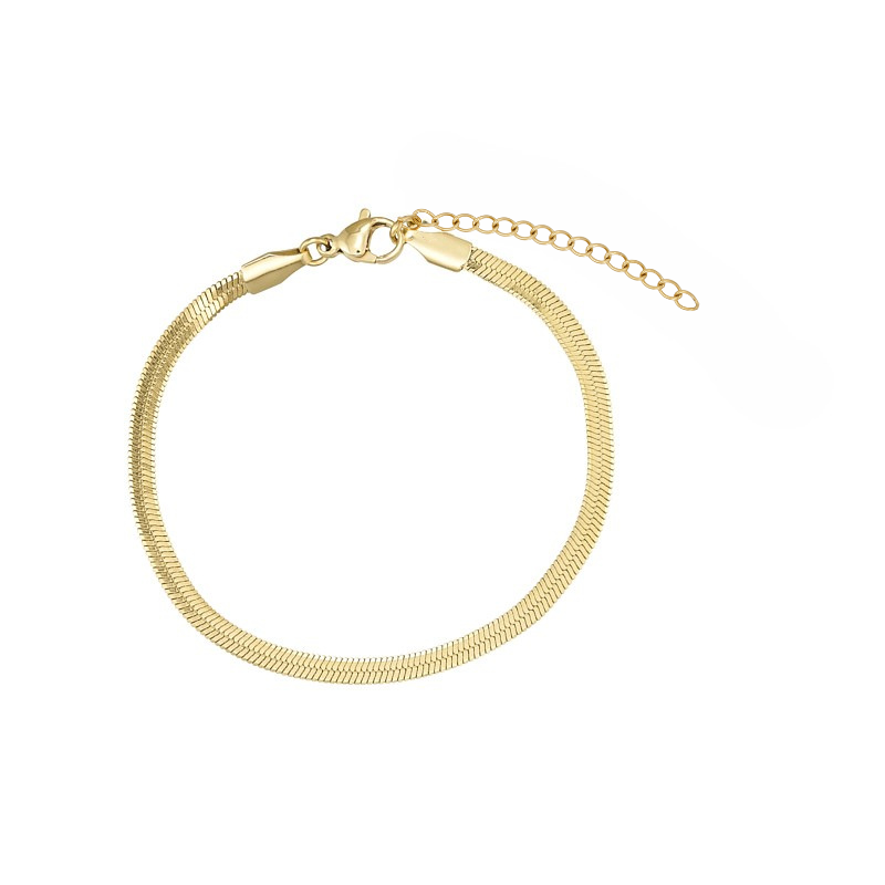 Ankelkæde   Stål  Belagt Med 14   Guld 25 Cm     Cm   Forlænger