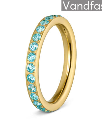 Annebrauner Alliance Aquamarine Ring 18k Guldbelagt 48