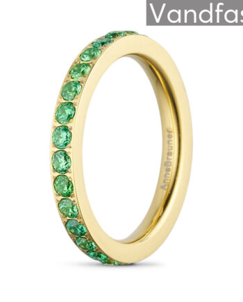 Annebrauner Alliance  -green Ring 18k Guldbelagt 48
