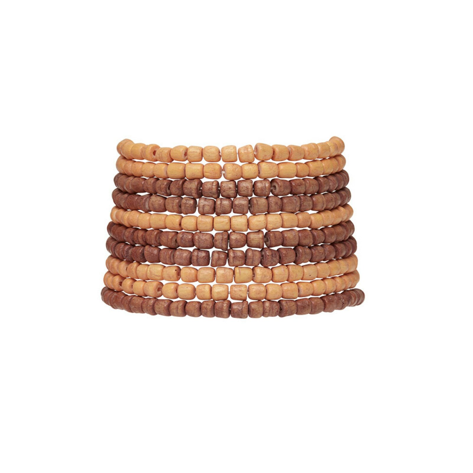 Armbånd ægte Træperler Orange Brun Nuancer