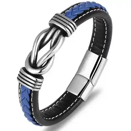 Blue Strang Læderarmbånd