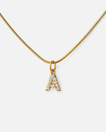 Bogstav Zirkon Halskæde 18k Guldbelagt