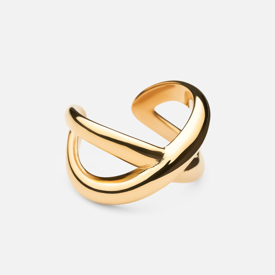 Cross Ring 18k Guldbelagt