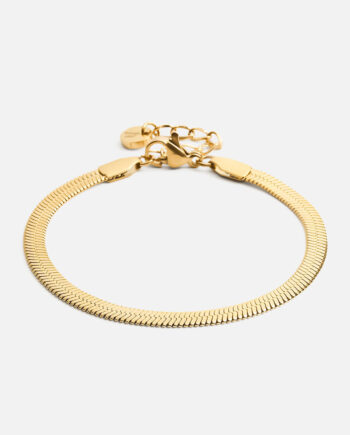 Flad Snake Armbånd 18k Guldbelagt 4mm