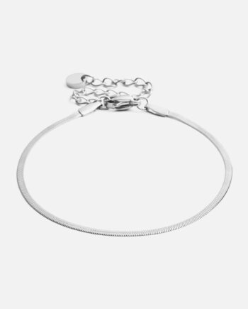 Flad Snake Armbånd Sølvfarvet 2mm