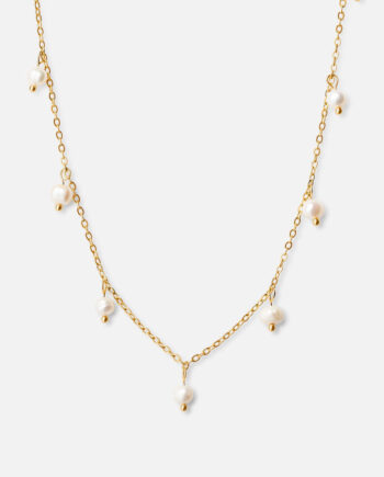 France Perlehalskæde Ferskvandsperler 18k Guldbelagt