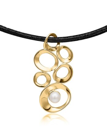 Halssmykke   Forgyldt Sølv Med Perle