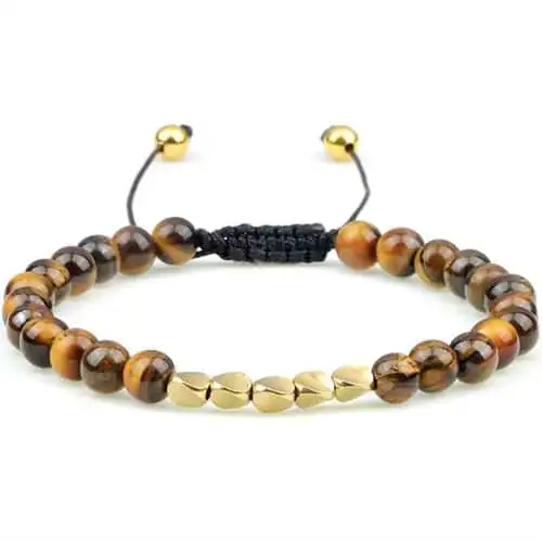 Niazy Perlearmbånd   Tiger Eye Golden