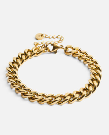 Panser Facet Armbånd 18k Guldbelagt 8mm