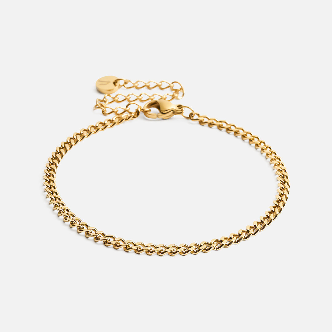 Panser Facet Armbånd 18k Guldbelagt 3mm