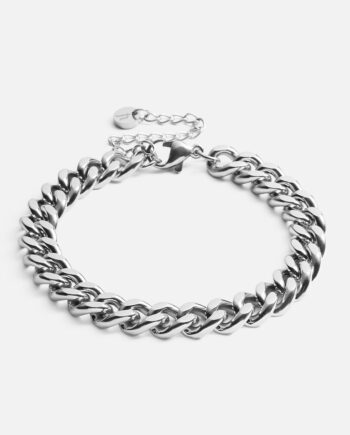 Panser Facet Armbånd Sølvfarvet 8mm