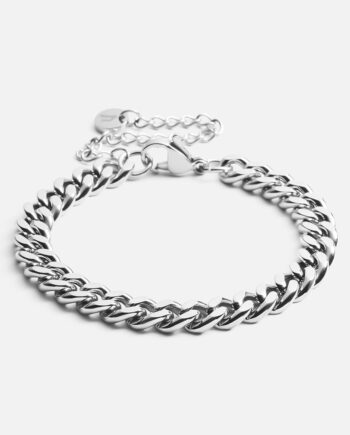 Panser Facet Armbånd Sølvfarvet 6mm